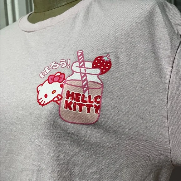 Hello Kitty Strawberry milk T-Shirt retro 90’s Y2K kawaii - Picture 7 of 15